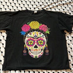 Black Sugar Skull Short Sleeve Tee